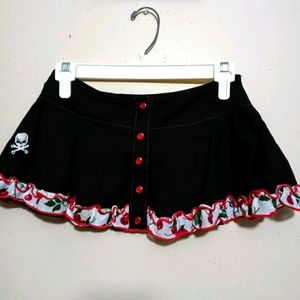 COPY - Rockabilly Pinup Cherry Skull Mini Skirt